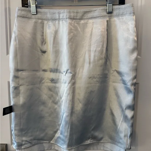 RW&CO. Ivory/Off-White Floral Jacquard Pencil Skirt - Cotton Blend - Size 8 - Picture 8 of 10